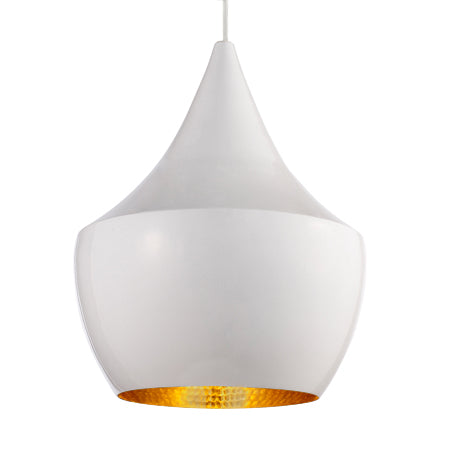 Lámpara colgante metal aluminio blanco dorado