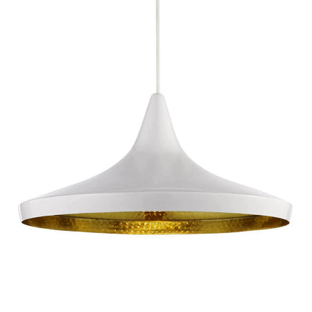 Lámpara colgante metal aluminio blanco dorado copa