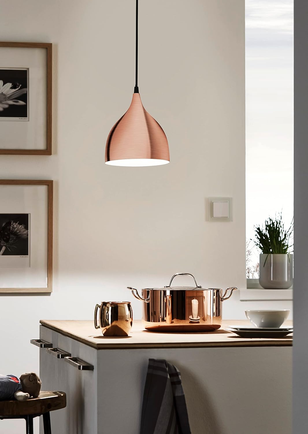 Lámpara colgante cobre