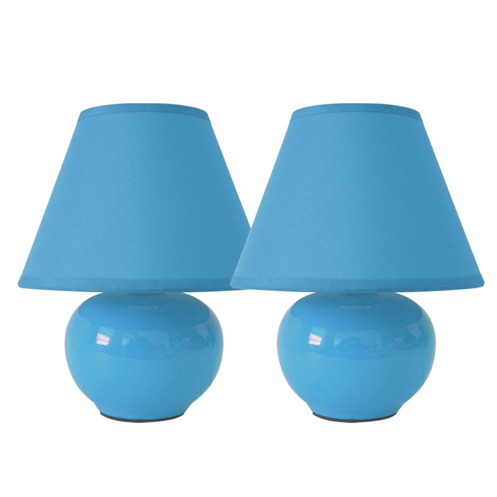 Set de dos lámparas de cerámica celeste turquesa