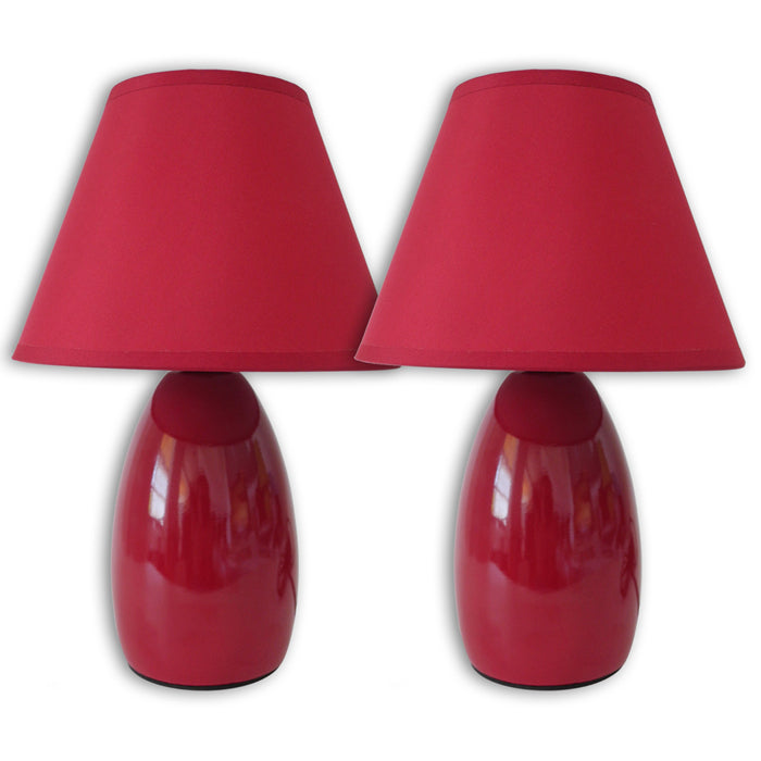 Set de dos lámparas de cerámica burdeo