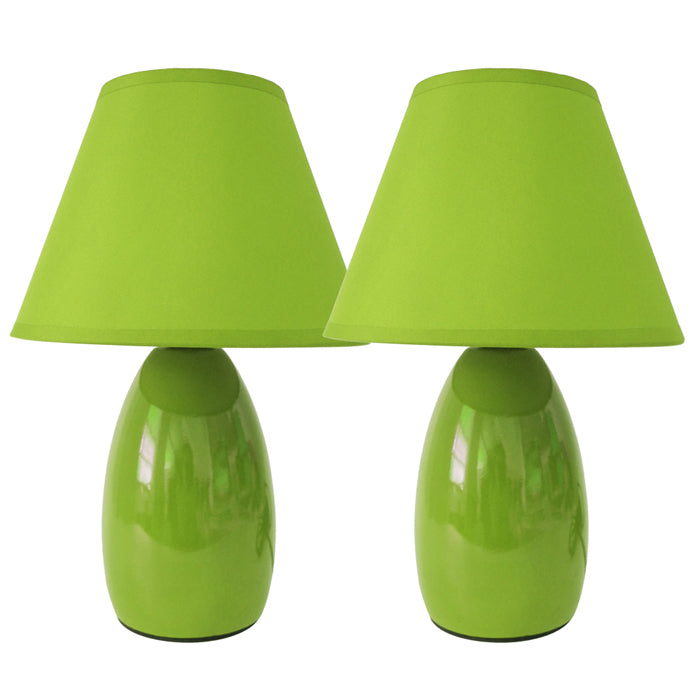 Set de dos lámparas de cerámica verde