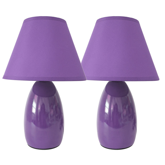 Set de dos lámparas de cerámica lila