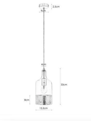 Lámpara colgante de vidrio niquel