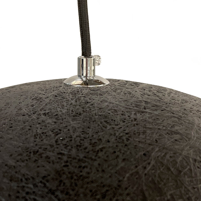 Lámpara colgante campana tela negra oro Ø 60