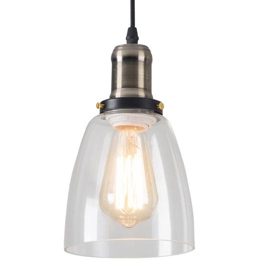 Lámpara colgante vintage vidrio bronce