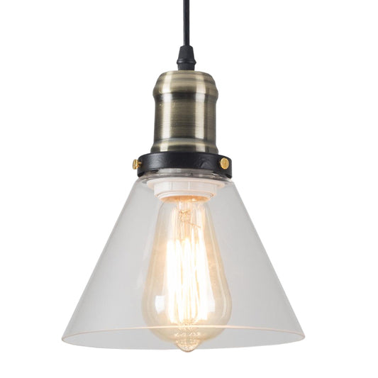 Lámpara colgante vintage vidrio bronce