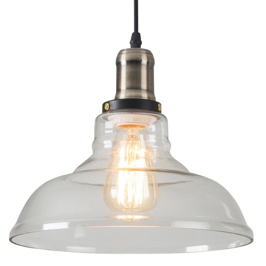 Lámpara colgante vintage vidrio bronce