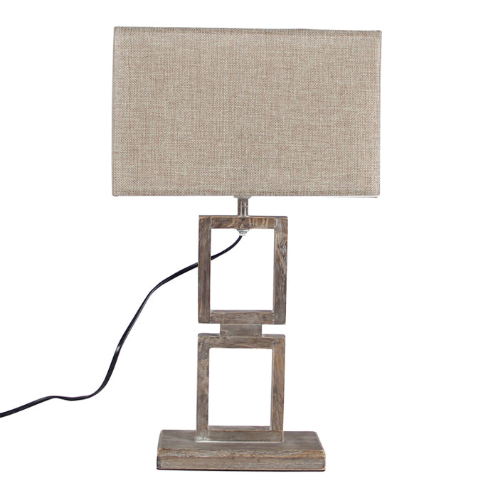 Lámpara sobremesa madera beige