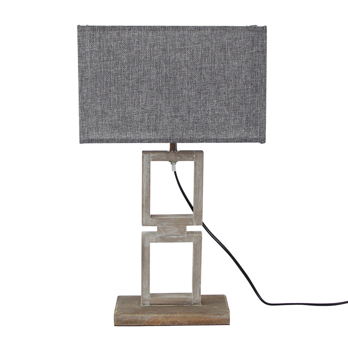 Lámpara sobremesa madera gris