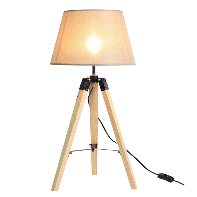 Lámpara sobremesa madera beige