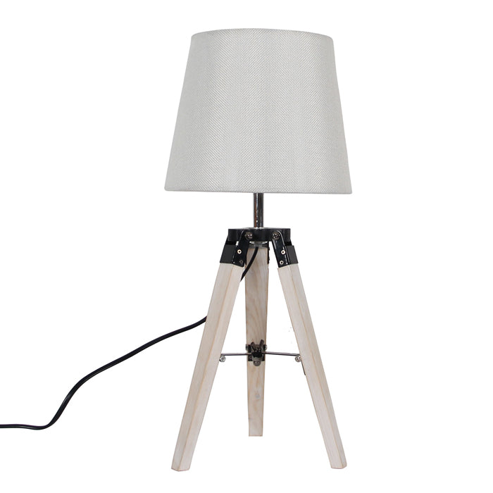 Lámpara sobremesa madera marfil