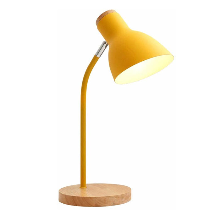 Lámpara sobremesa madera amarilla