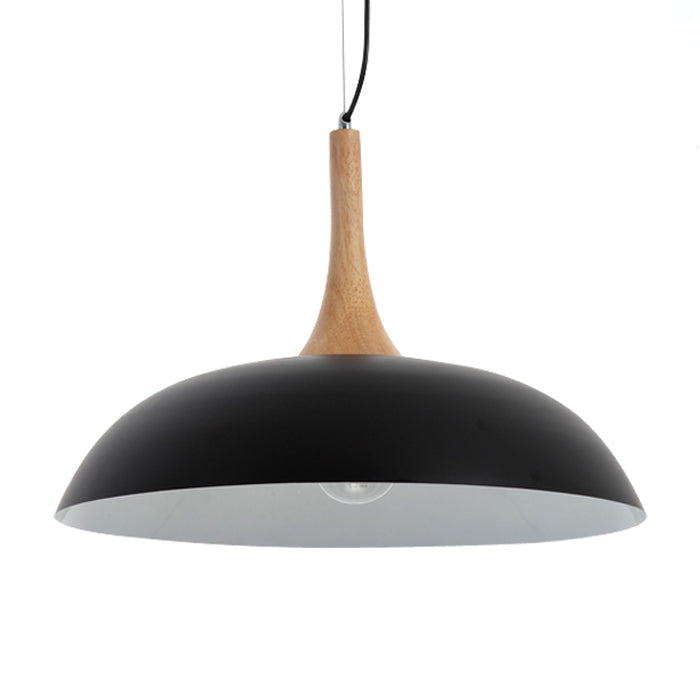 Lámpara colgante nórdica negra madera