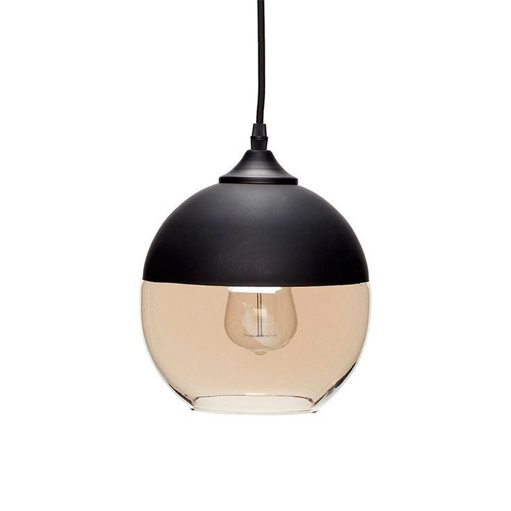 Lámpara colgante negra vidrio redonda