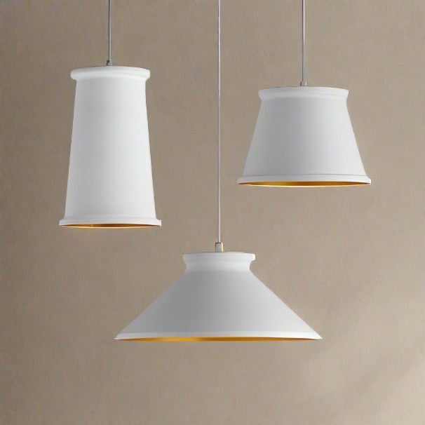 Lámpara colgante triple blanca