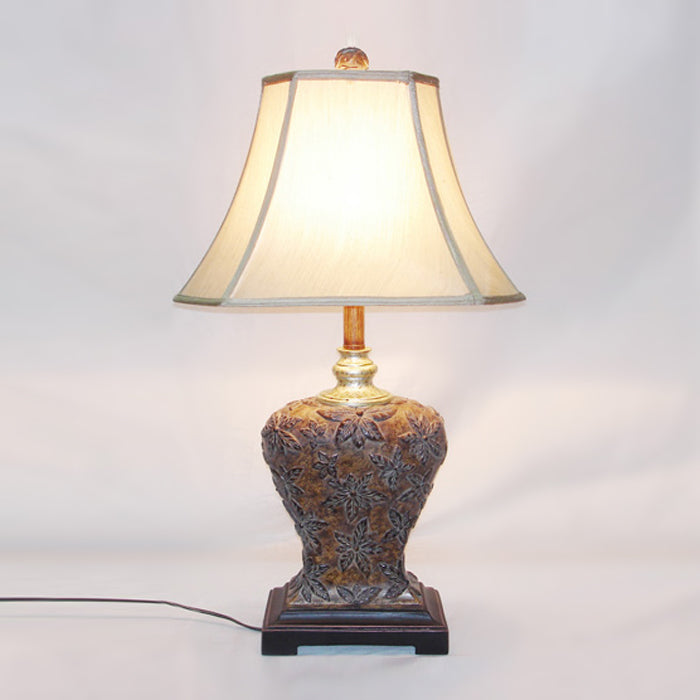 Lámpara de sobremesa clásica rojo envejecida