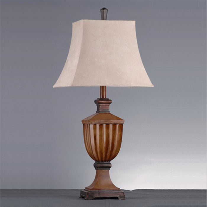 Lámpara de sobremesa clásica cobre envejecida