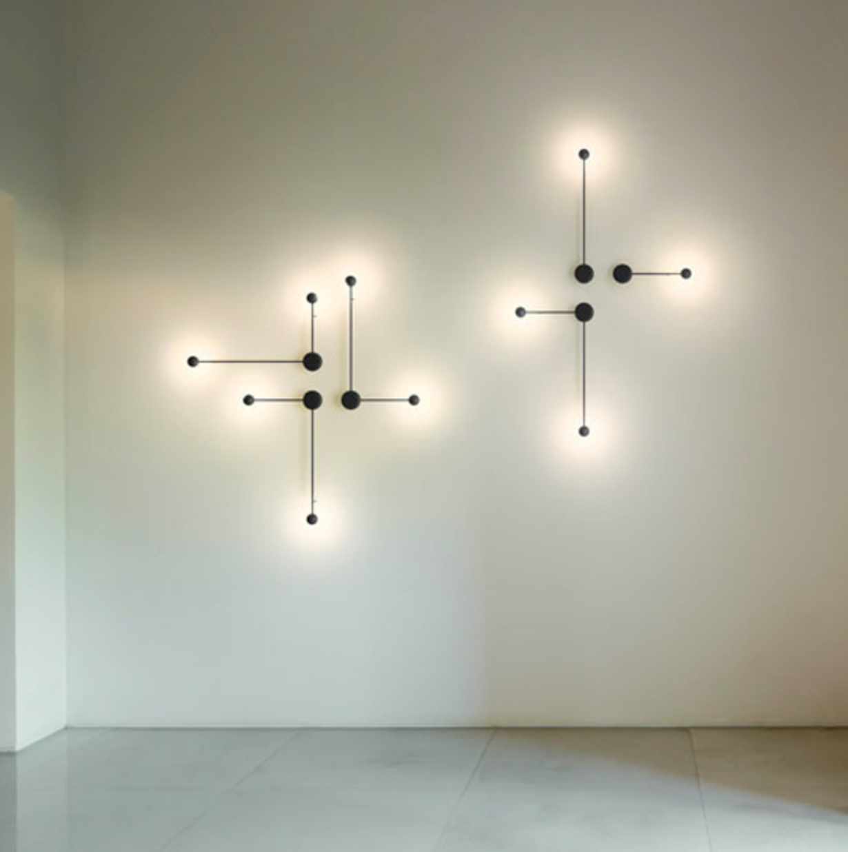 Apliqué negro luz indirecta 2 luces LED