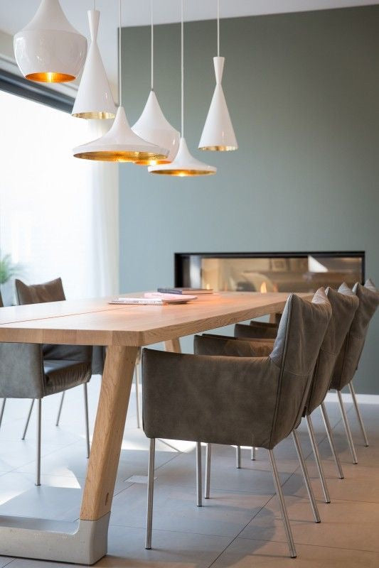 Lámpara colgante metal aluminio blanco dorado copa