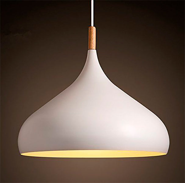 Lámpara colgante nórdica madera blanca