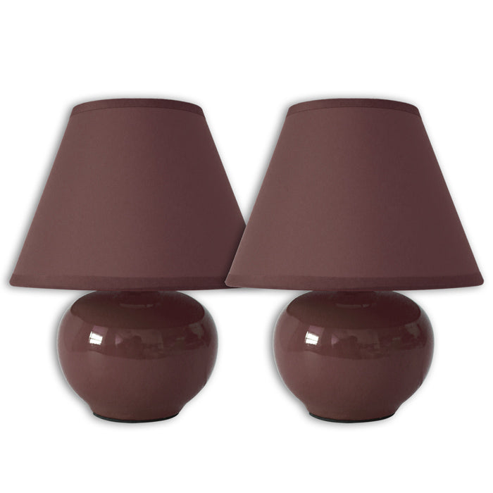 Set de dos lámparas de cerámica café chocolate