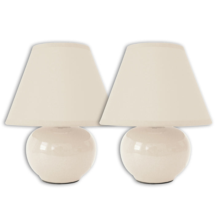 Set de dos lámparas de cerámica blanco