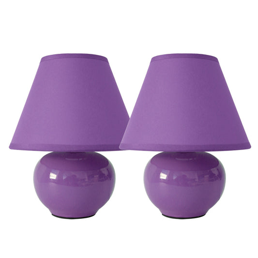 Set de dos lámparas de cerámica lila
