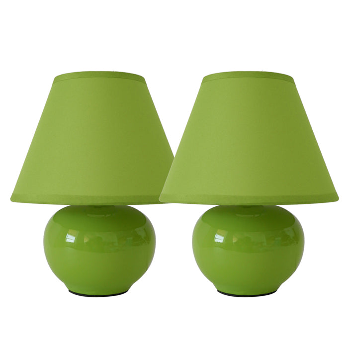 Set de dos lámparas de cerámica verde