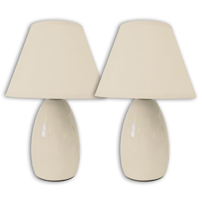 Set de dos lámparas de cerámica blanco