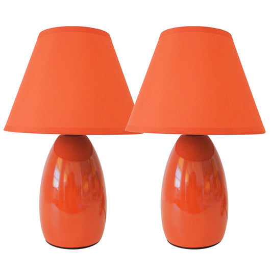Set de dos lámparas de cerámica naranjo