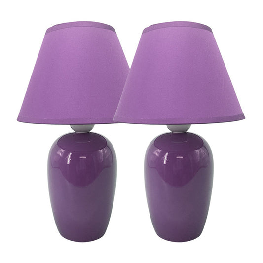 Set de dos lámparas de cerámica lila