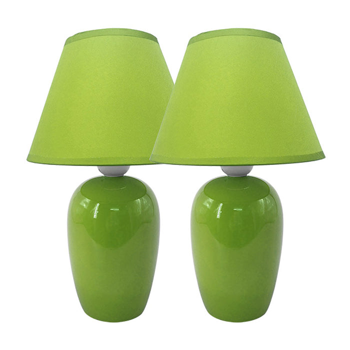 Set de dos lámparas de cerámica verde