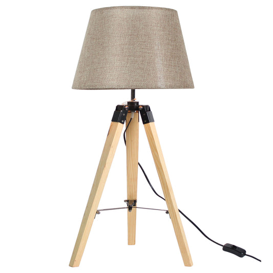 Lámpara sobremesa madera beige