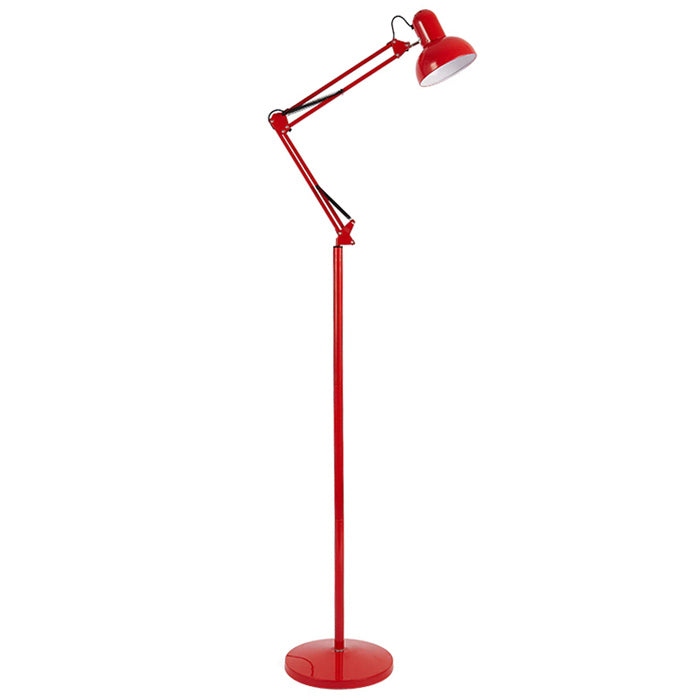 Lámpara de pie ajustable roja