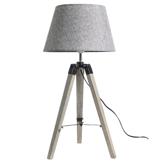 Lámpara sobremesa madera gris