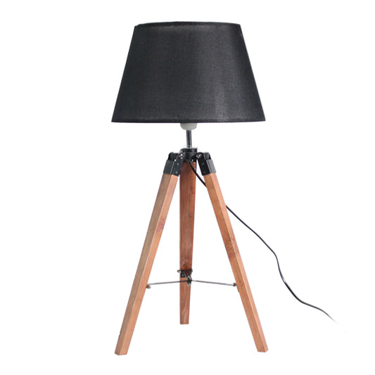 Lámpara sobremesa madera negra