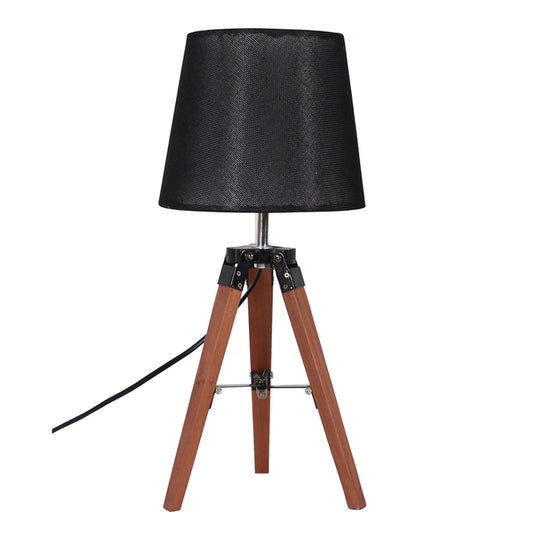Lámpara sobremesa madera negra