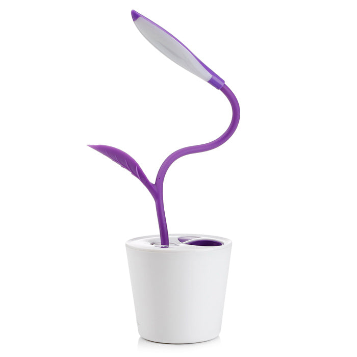 Lámpara sobremesa planta morada LED