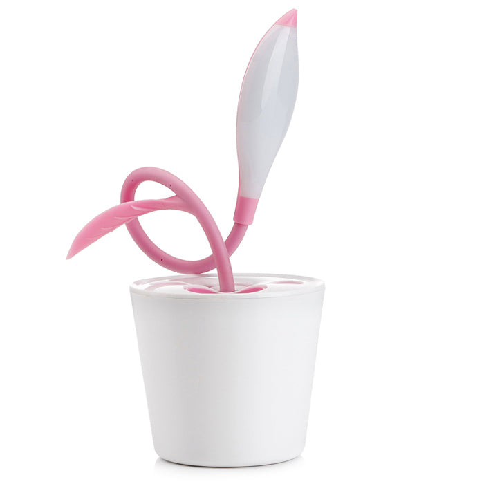 Lámpara sobremesa planta rosa LED