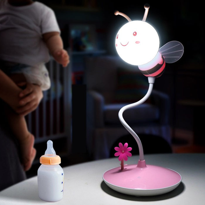 Lámpara sobremesa abeja rosa LED
